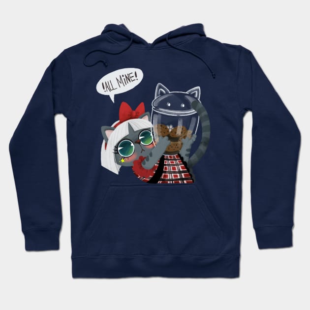 Christmas Cookie Cat Hoodie by BBvineart